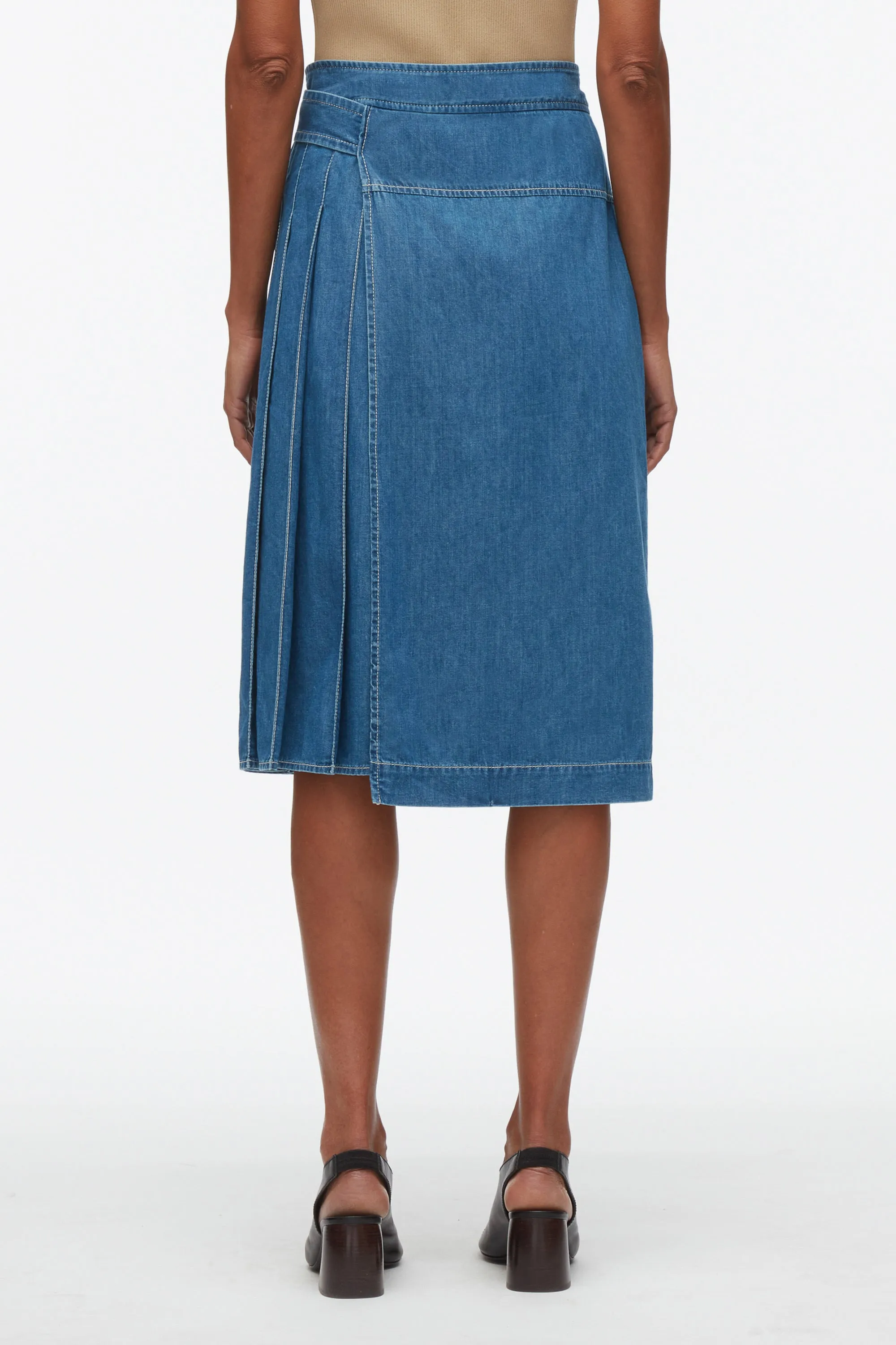 Chambray Wrap Skirt