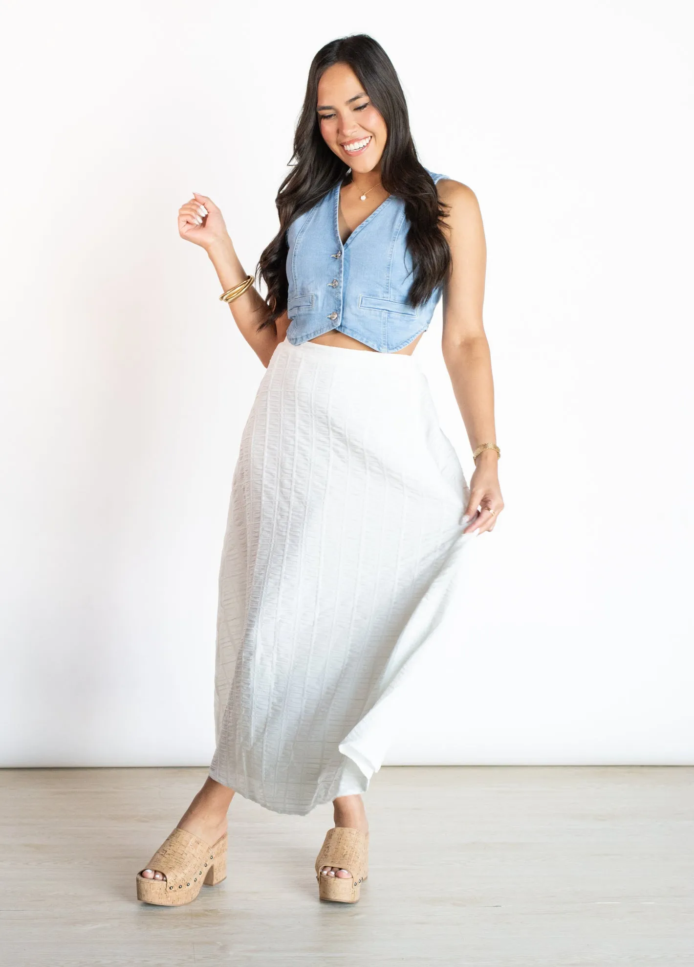 Chasing a Moment White Maxi Skirt