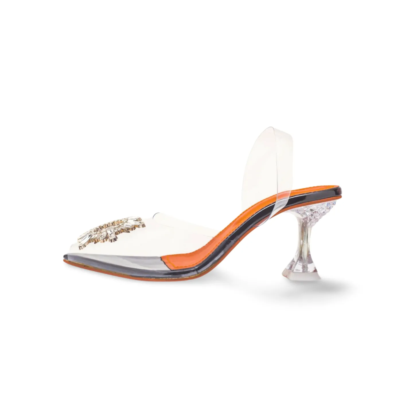 Cinderella Heels - Pointed Toe Transparent Sun Buckle Heel