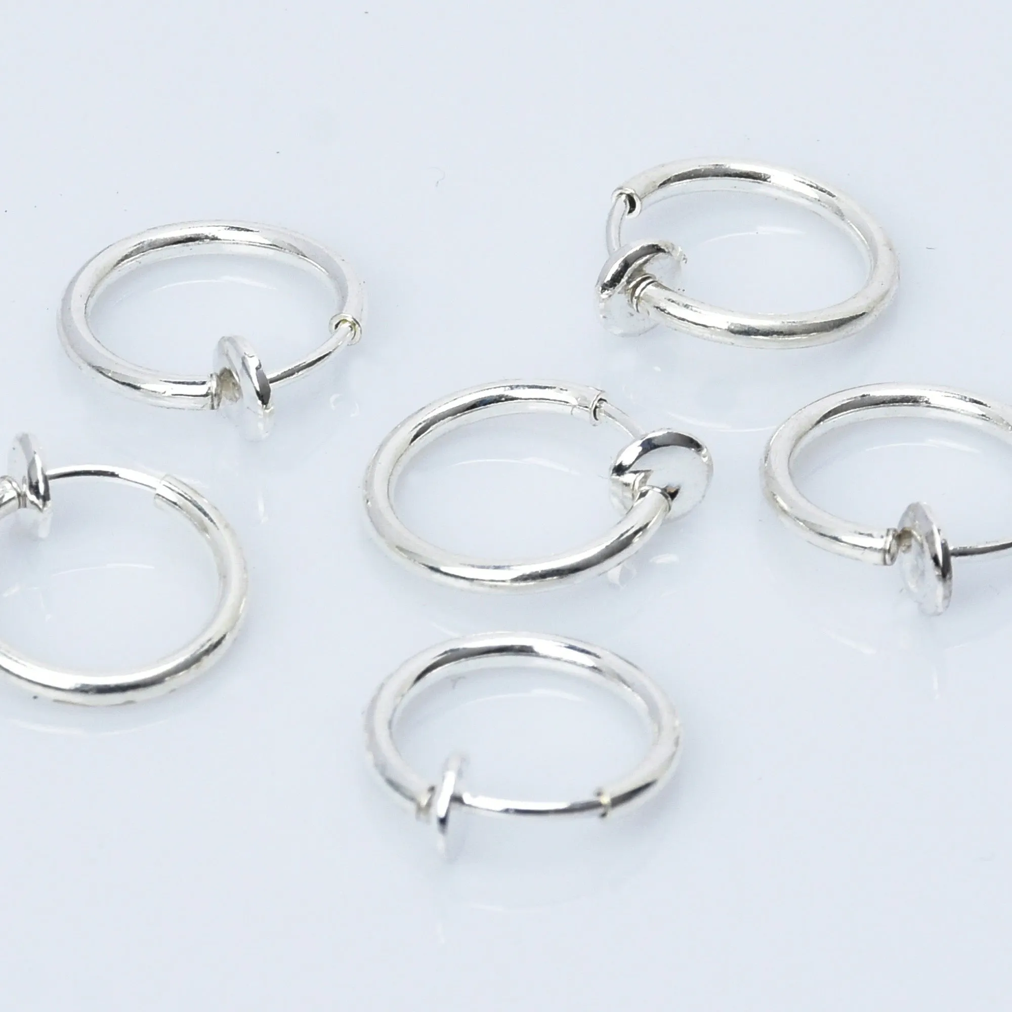 Clip On Earrings Hoops for Non Pierced Ears stainless steel round invisible earring clip Spring earring clip 10pcs 102950