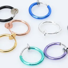 Clip On Earrings Hoops for Non Pierced Ears stainless steel round invisible earring clip Spring earring clip 10pcs 102950