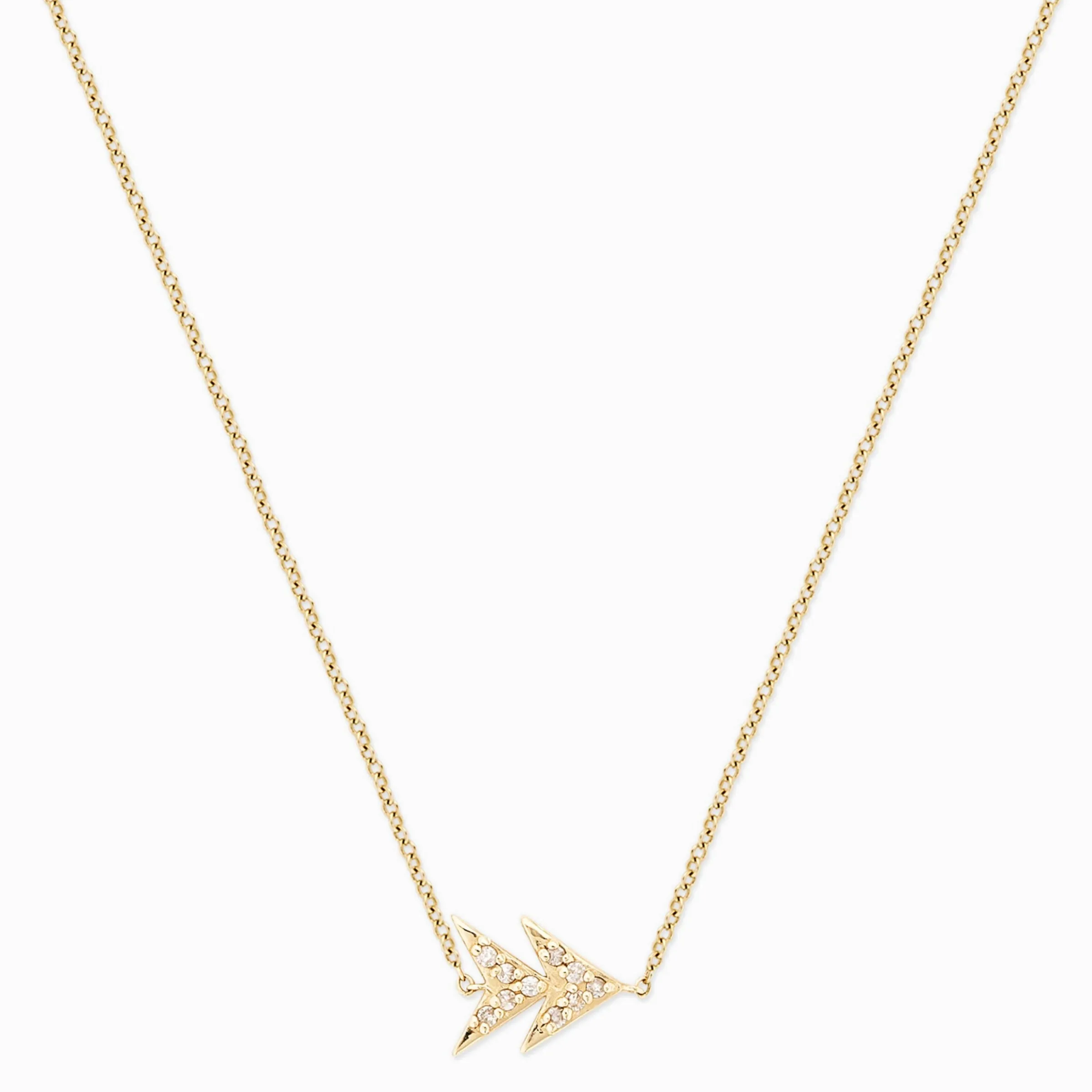 Covet 14kt Double Arrow Diamond Necklace