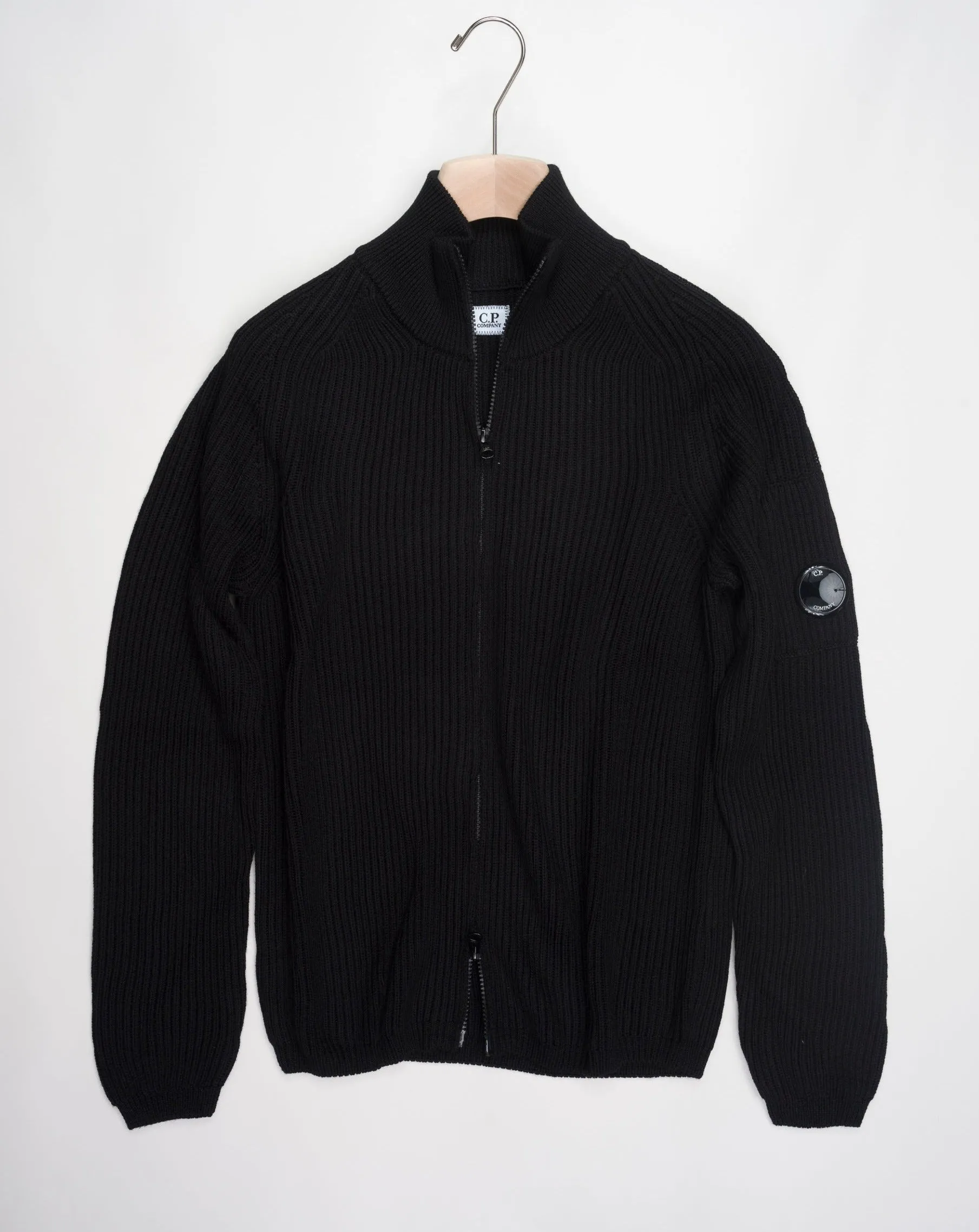 C.P. Company Re-Wool Zipped Knit / Black