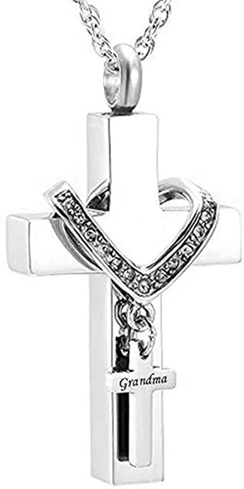 Cross Urn Necklaces for Ashes Cremation Crucifix Keepsake Memorial Pendant Necklace