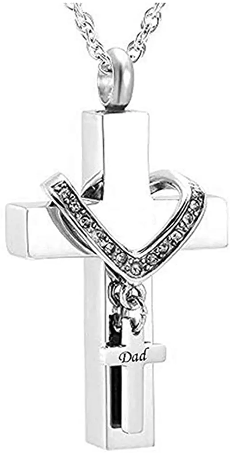 Cross Urn Necklaces for Ashes Cremation Crucifix Keepsake Memorial Pendant Necklace