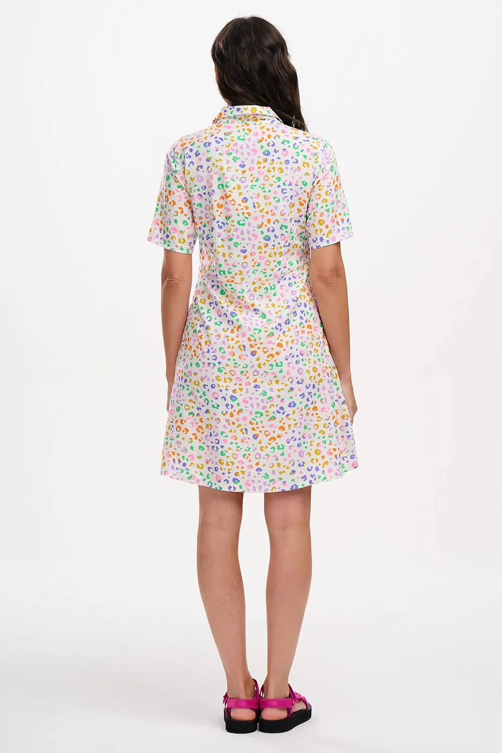 Dessie Shirt Dress - Off-White/Multi, Mottled Leopard