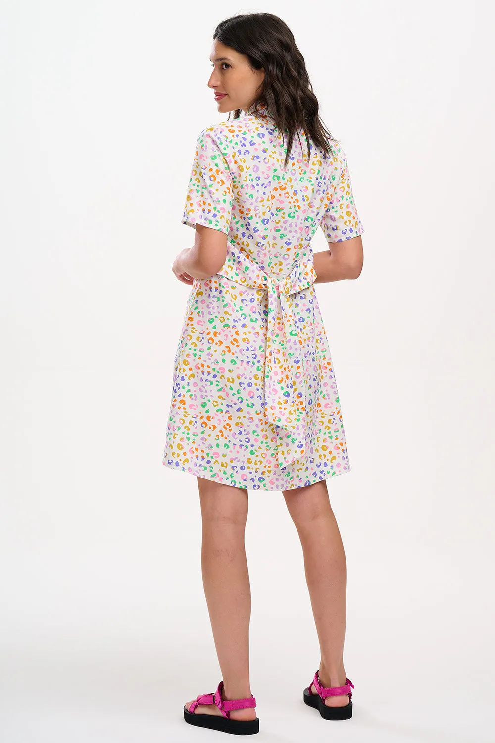 Dessie Shirt Dress - Off-White/Multi, Mottled Leopard