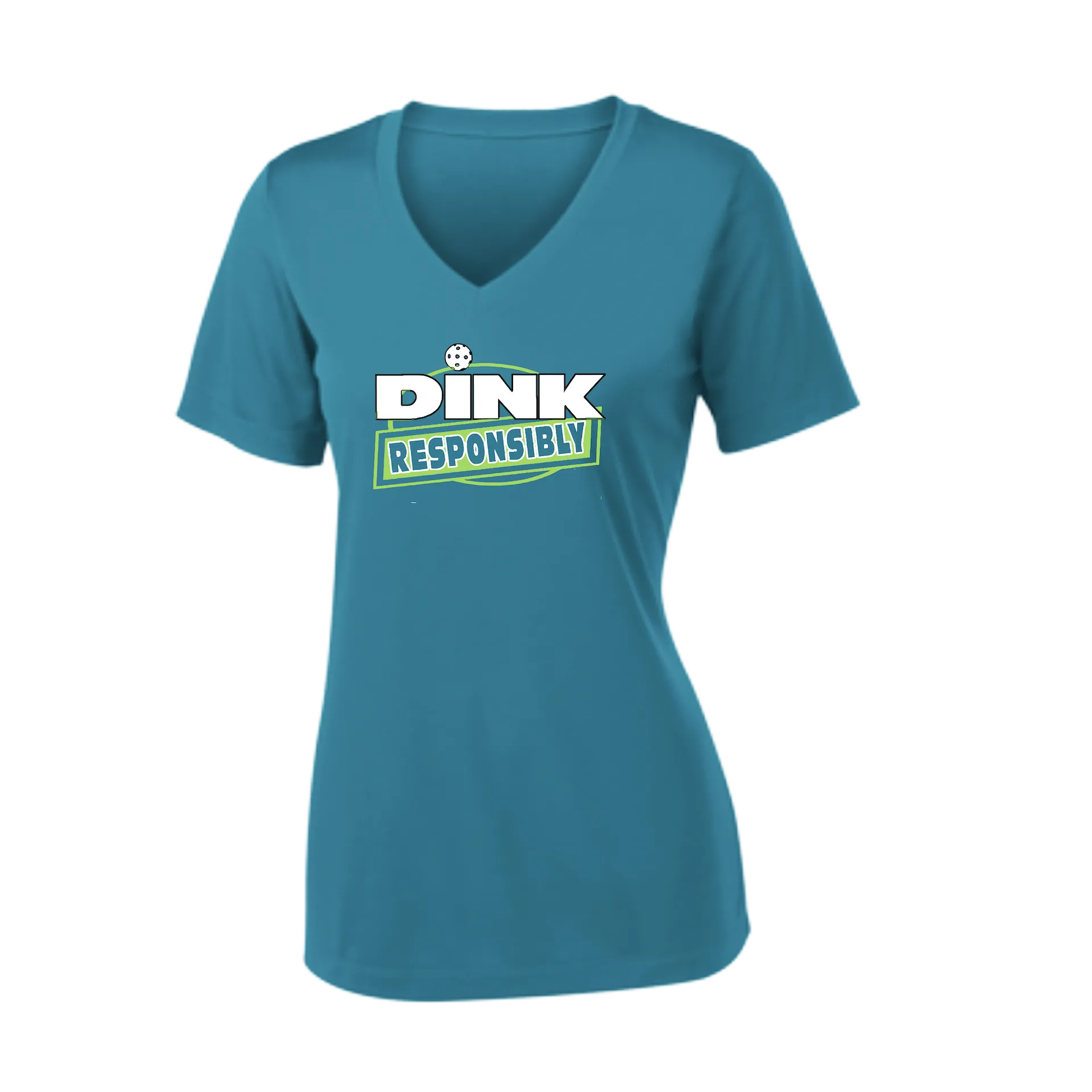 Dink Responsibly | Women's Short Sleeve V-Neck Pickleball Shirts | 100% Polyester