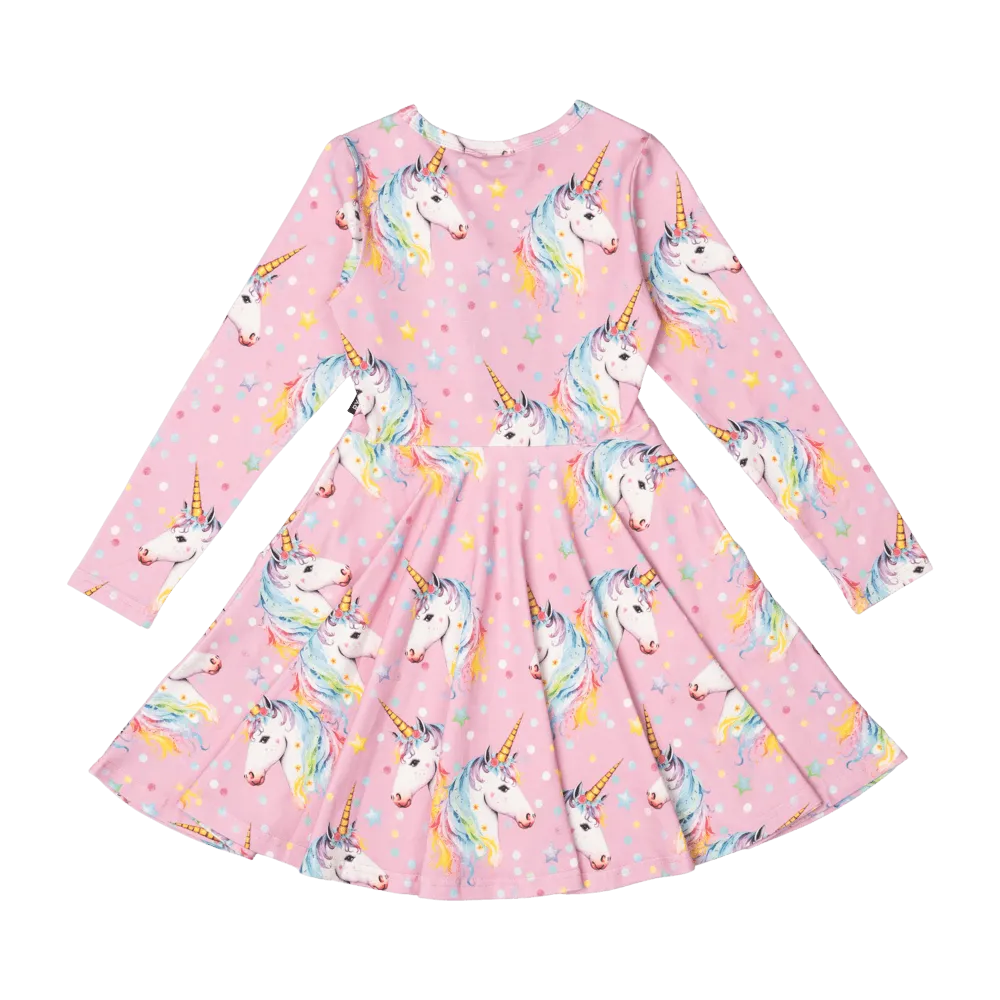 DOTTY UNICORN WAISTED DRESS