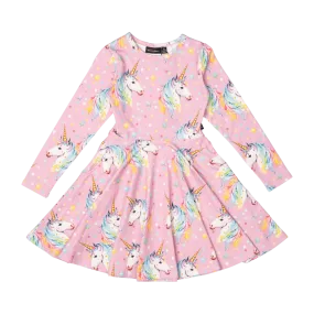 DOTTY UNICORN WAISTED DRESS