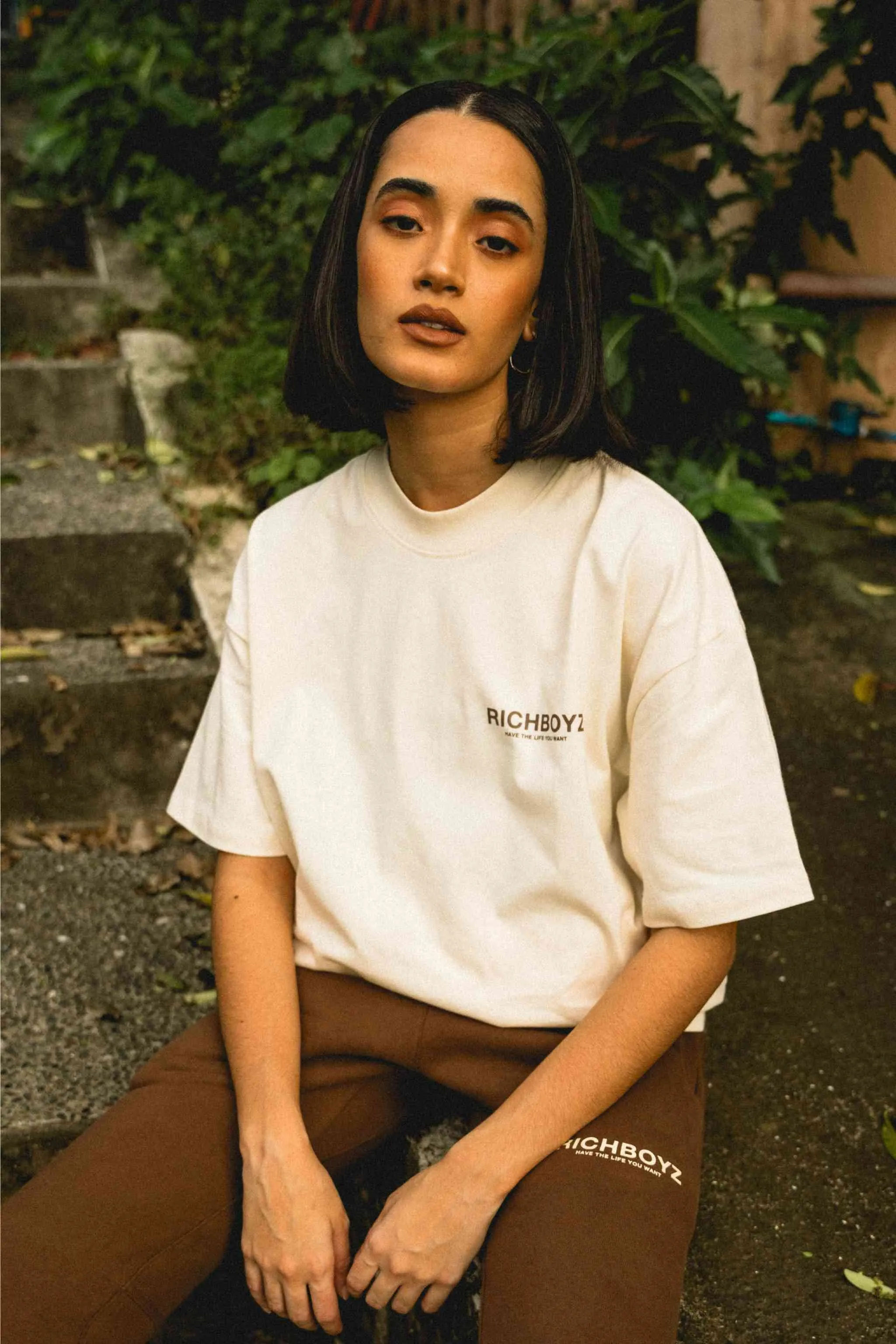 DROP SHOULDER TEE - CREAM