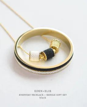 EDEN   ELIE Everyday adjustable length necklace   bangle set - basic black