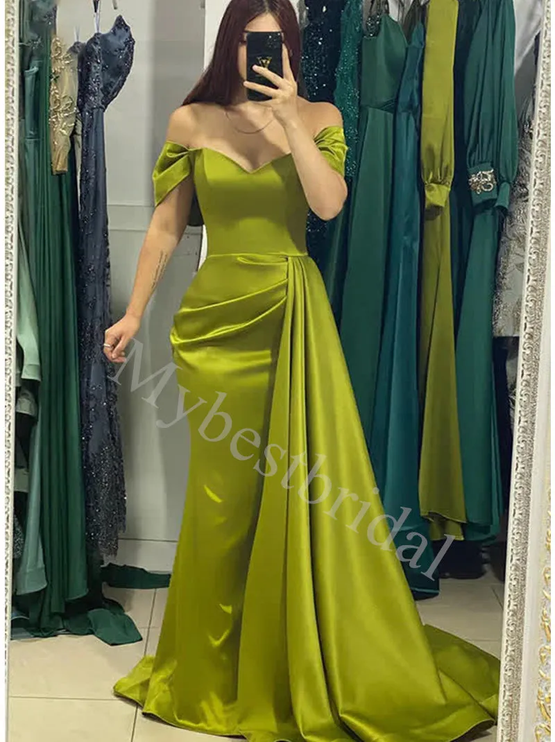 Elegant Off shoulder Sleeveless A-line Prom Dresses,PDS0823