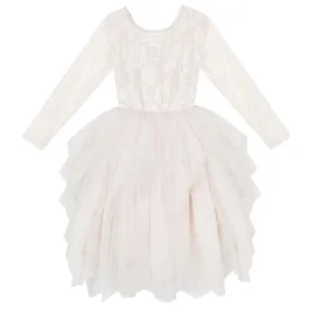 Ella Lace Tutu Dress L/S - Beige