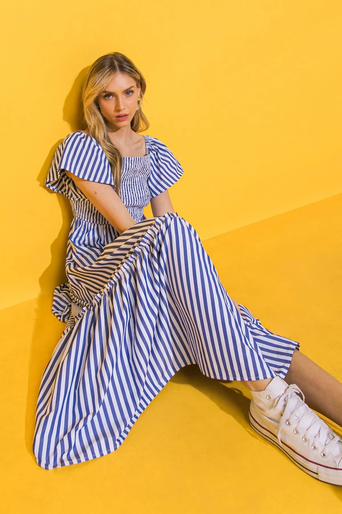 Explore More Collection - ALWAYS A VIBE WOVEN MIDI DRESS