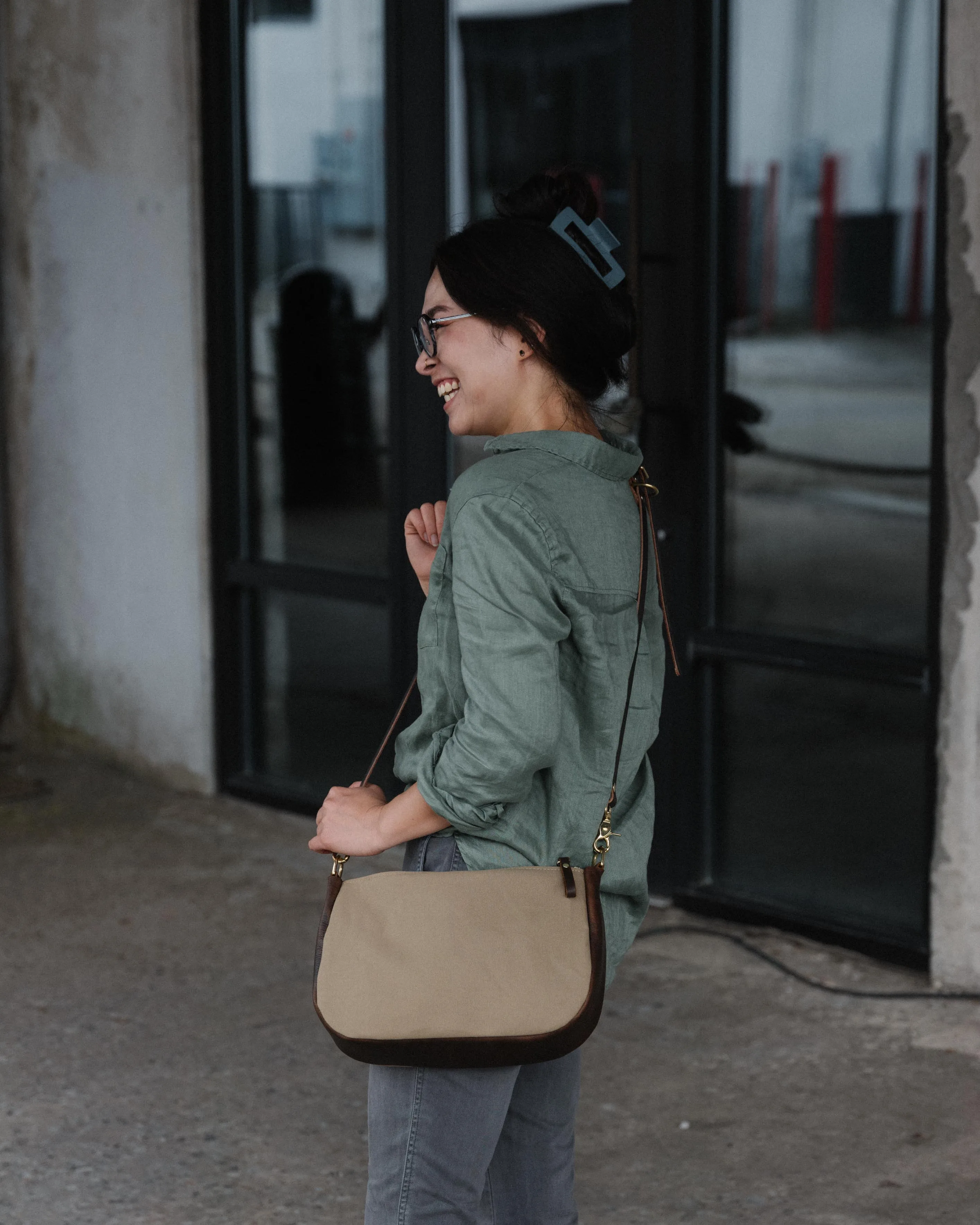 Field Tan Canvas Crossbody Bag