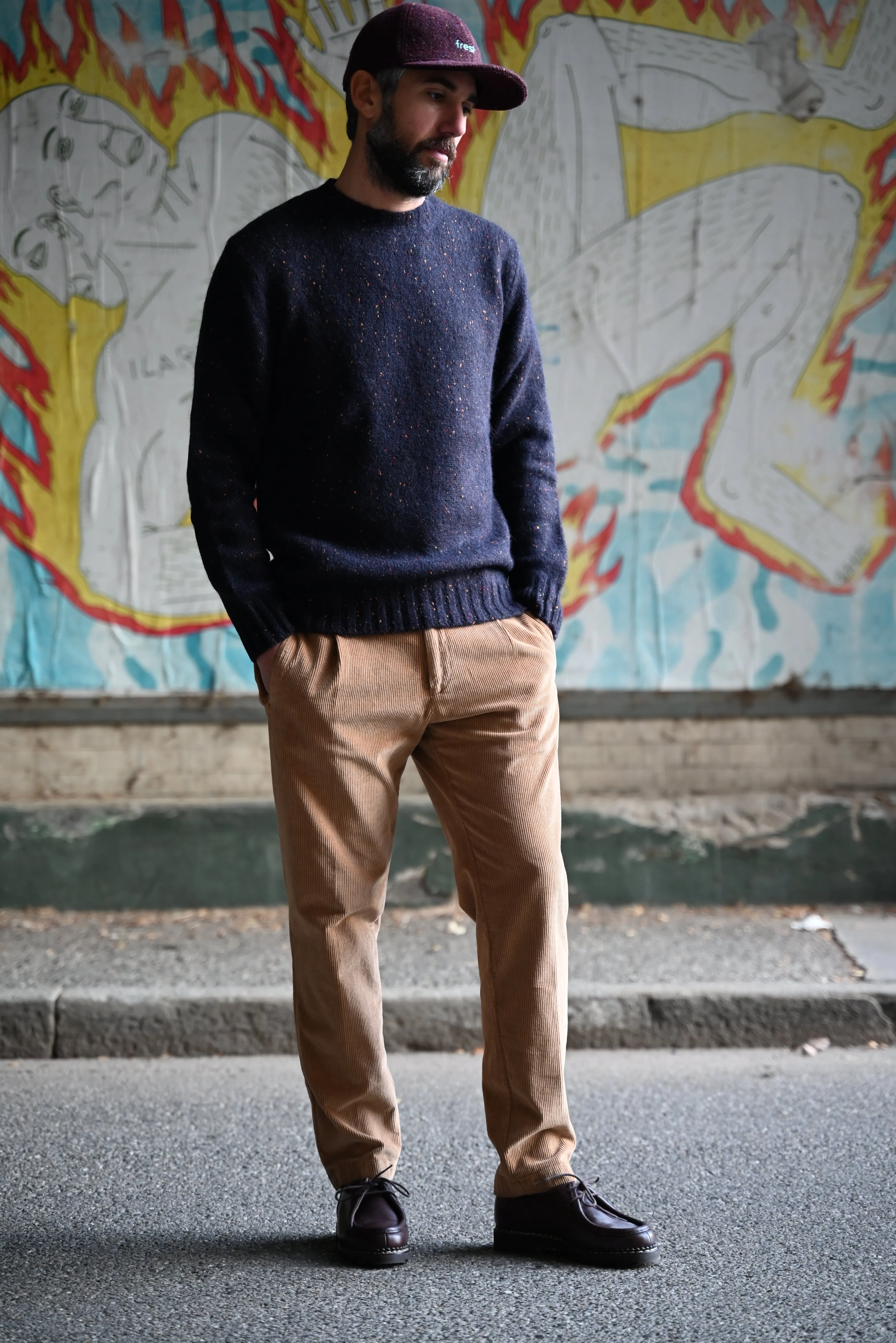 FRESH Corduroy Pleated Chino Pants In Khaki