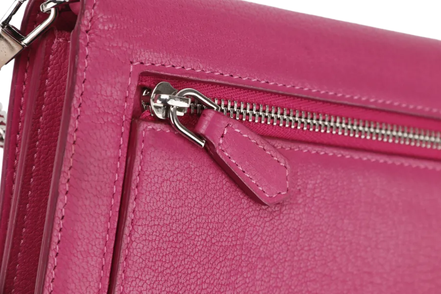 GIVENCHY PANDORA WALLET ON CHAIN PINK GOAT SKIN SILVER HARDWARE(GU 0114) WITH DUST COVER AND BOX