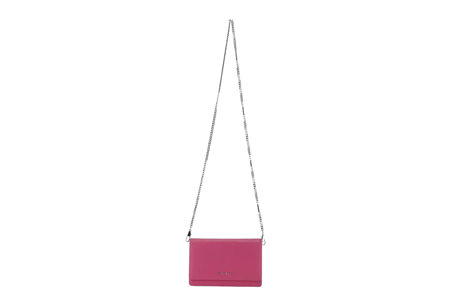 GIVENCHY PANDORA WALLET ON CHAIN PINK GOAT SKIN SILVER HARDWARE(GU 0114) WITH DUST COVER AND BOX