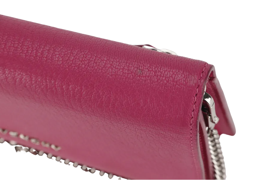 GIVENCHY PANDORA WALLET ON CHAIN PINK GOAT SKIN SILVER HARDWARE(GU 0114) WITH DUST COVER AND BOX