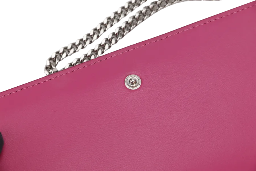 GIVENCHY PANDORA WALLET ON CHAIN PINK GOAT SKIN SILVER HARDWARE(GU 0114) WITH DUST COVER AND BOX