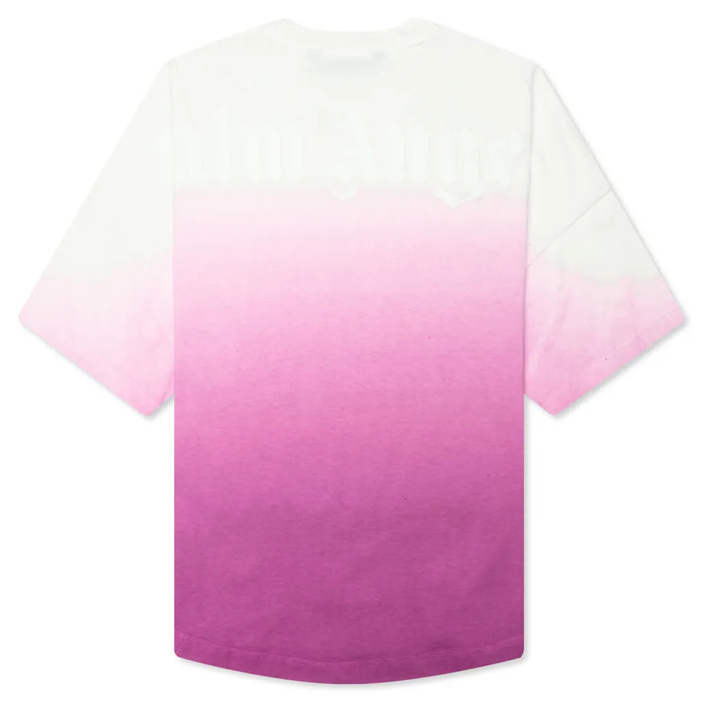 Gradient Overlogo Tee - Purple/White