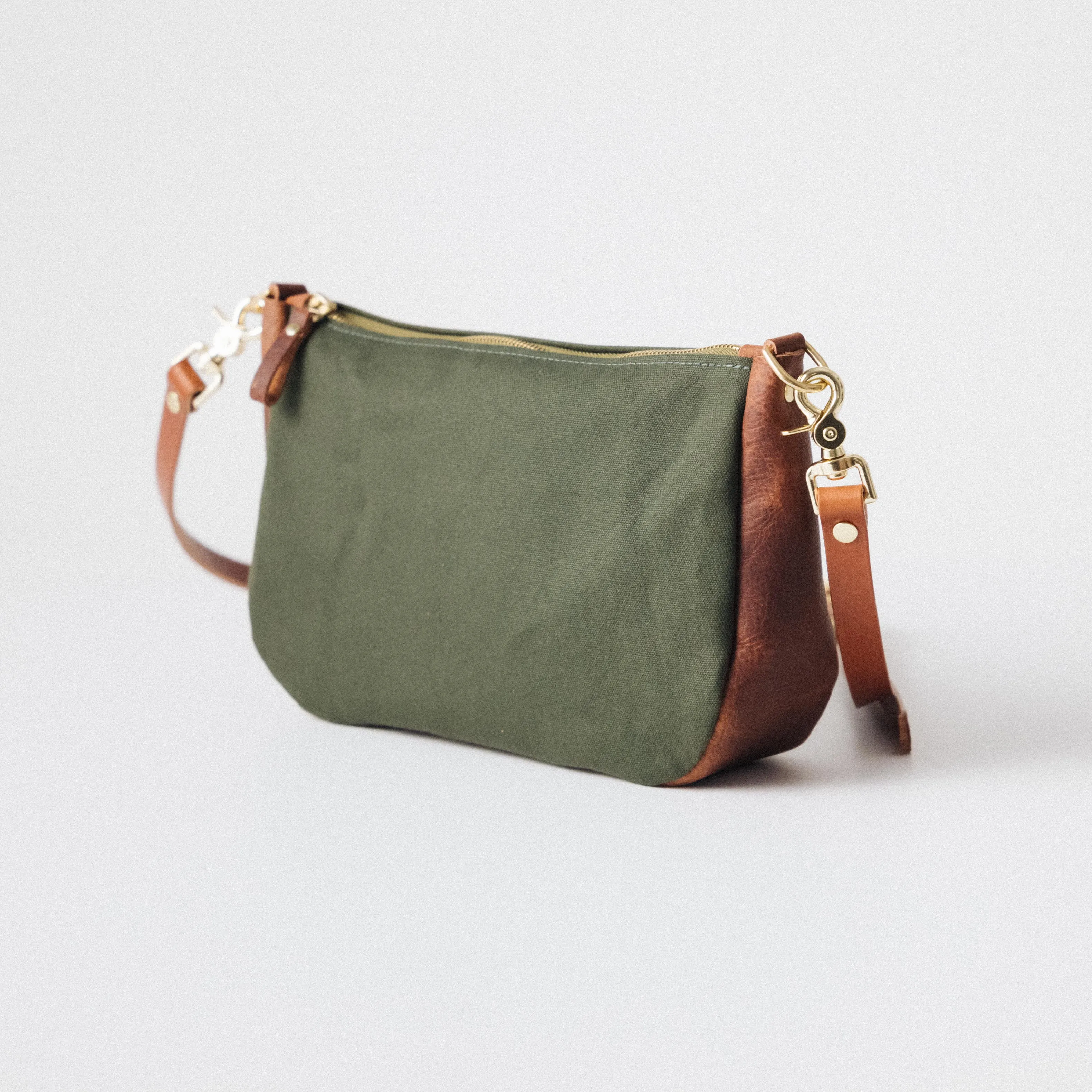 Green Canvas Crossbody Bag