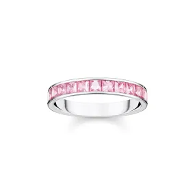 Heritage Pink Pave Silver Band Ring