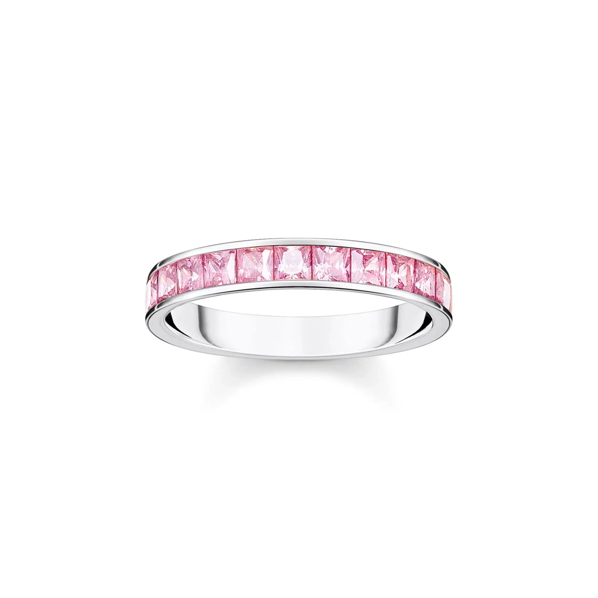 Heritage Pink Pave Silver Band Ring