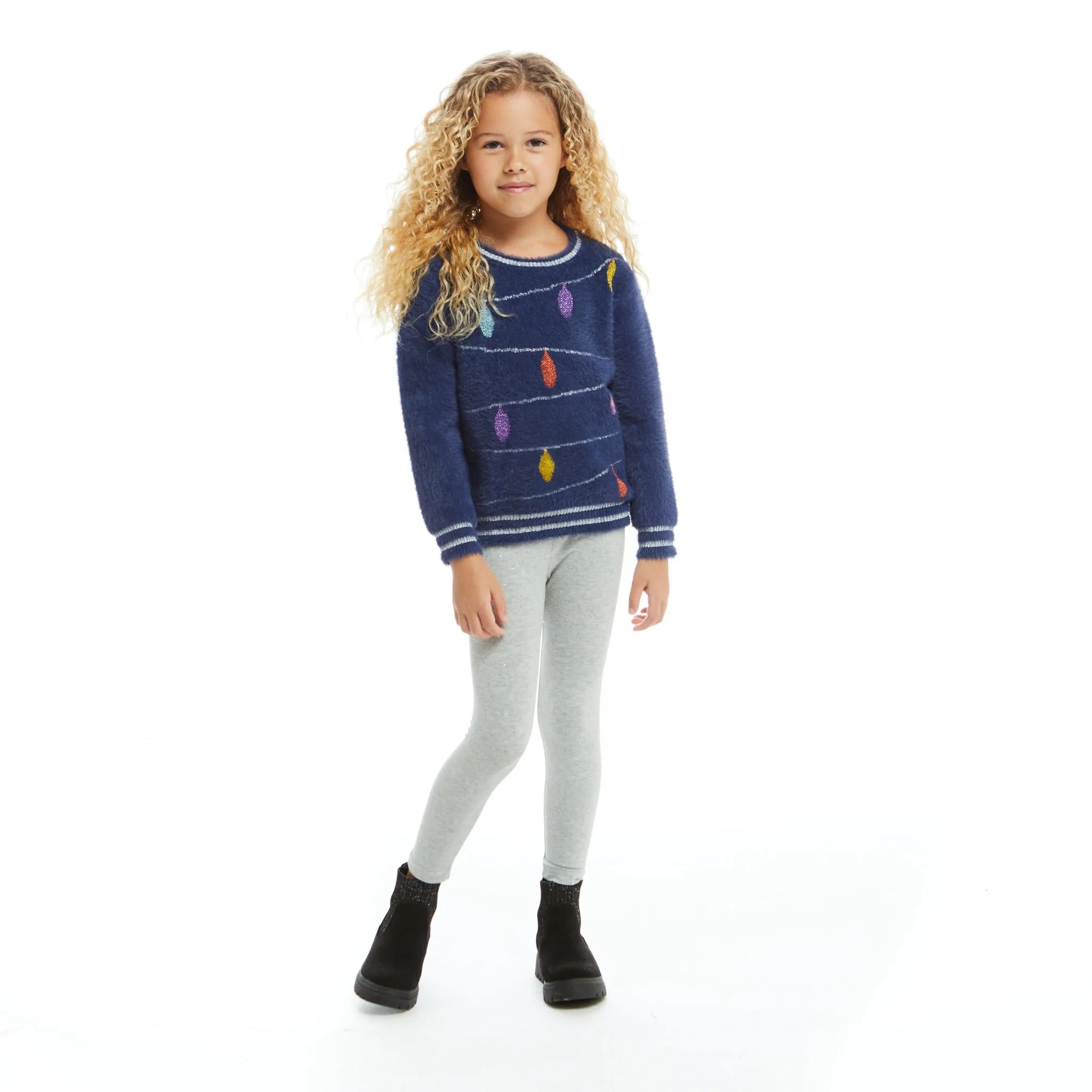 Holiday Lights Sweater & Leggings Set  | Navy