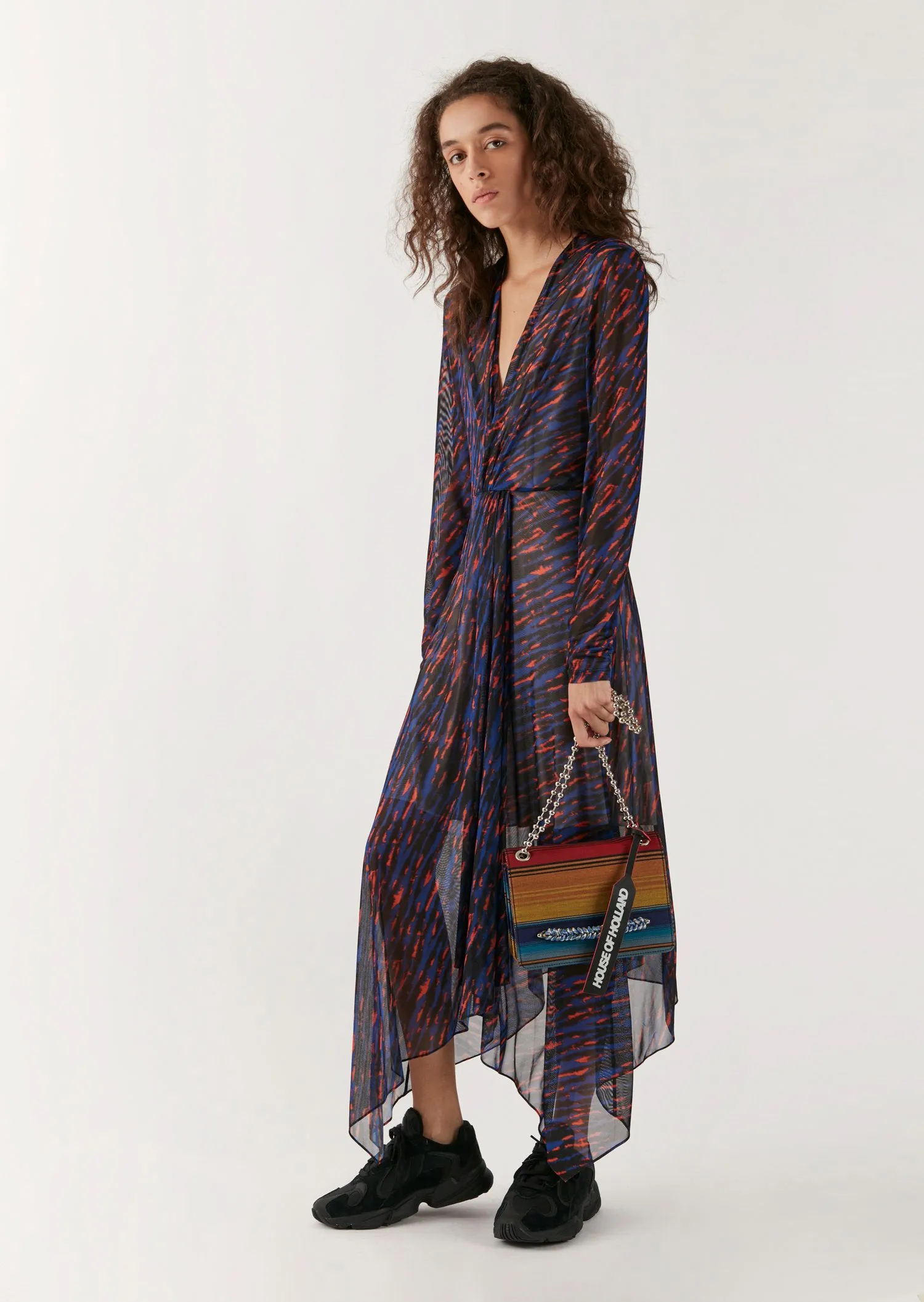 House Of Holland Knot Tie Midi Dress