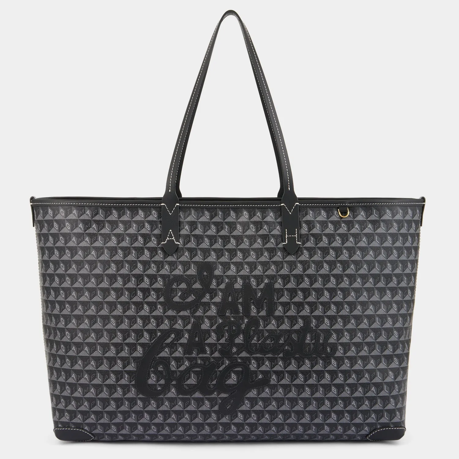 I Am A Plastic Bag Zipped Motif Tote