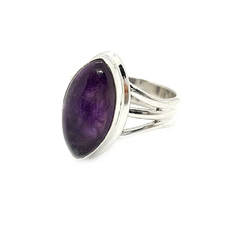 June Amethyst Gemstone Bohemian Ring