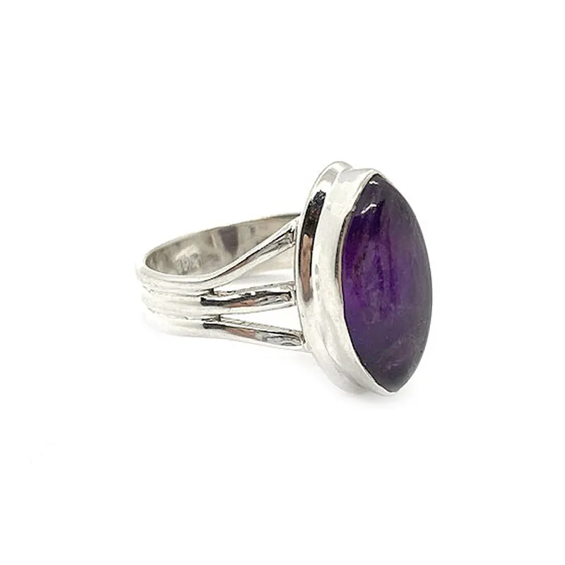 June Amethyst Gemstone Bohemian Ring