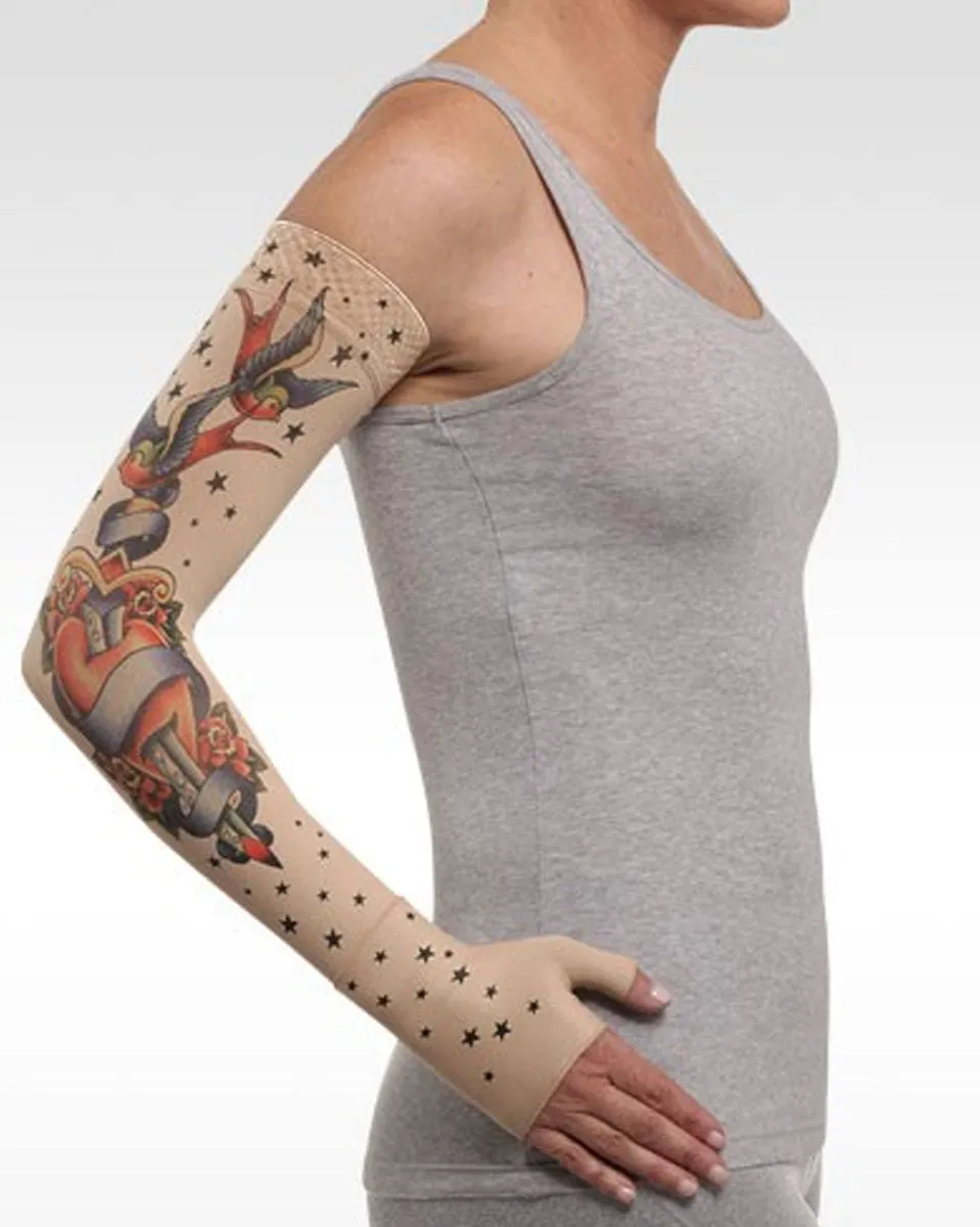 Juzo Soft 2001CG Print Series Armsleeves 20-30mmHg w/ Silicone Top Band - New Patterns - 1