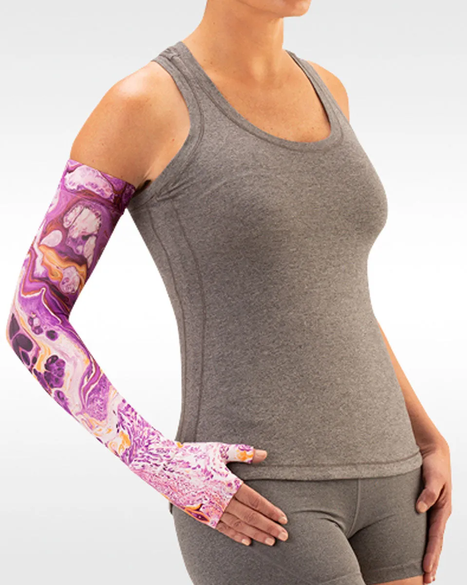 Juzo Soft 2001CG Print Series Armsleeves 20-30mmHg w/ Silicone Top Band - New Patterns - 1