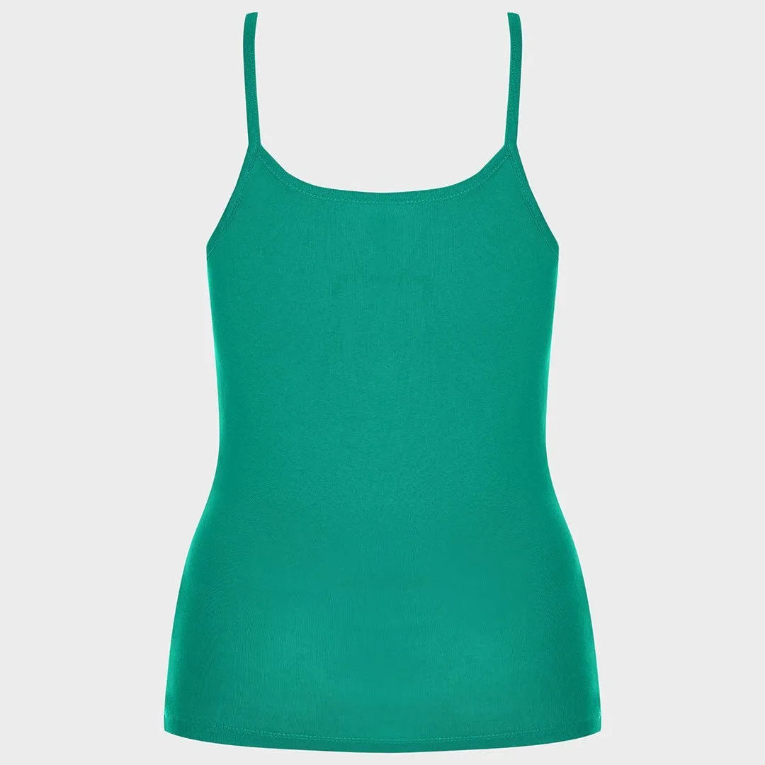 Ladies Essential Spaghetti Vest Emerald