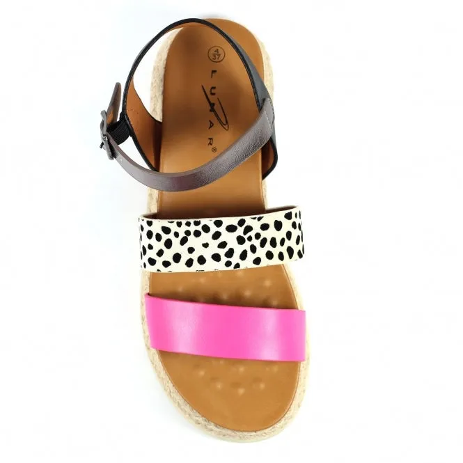 Ladies Lunar Sandals Pink/Multi Chunky Summer Fuchsia sale