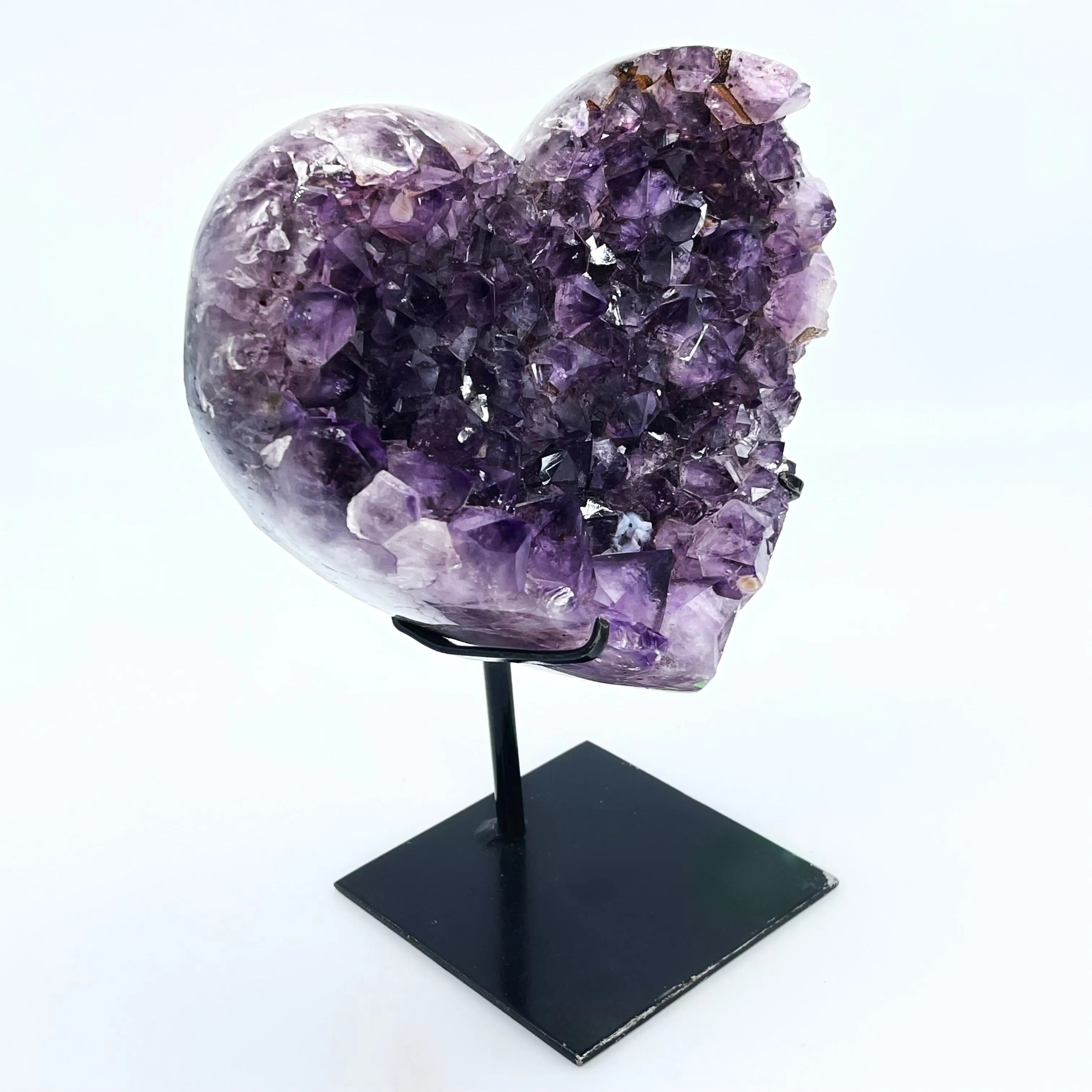 Large Amethyst Geode Heart (Display Stand Included)