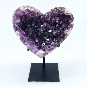 Large Amethyst Geode Heart (Display Stand Included)