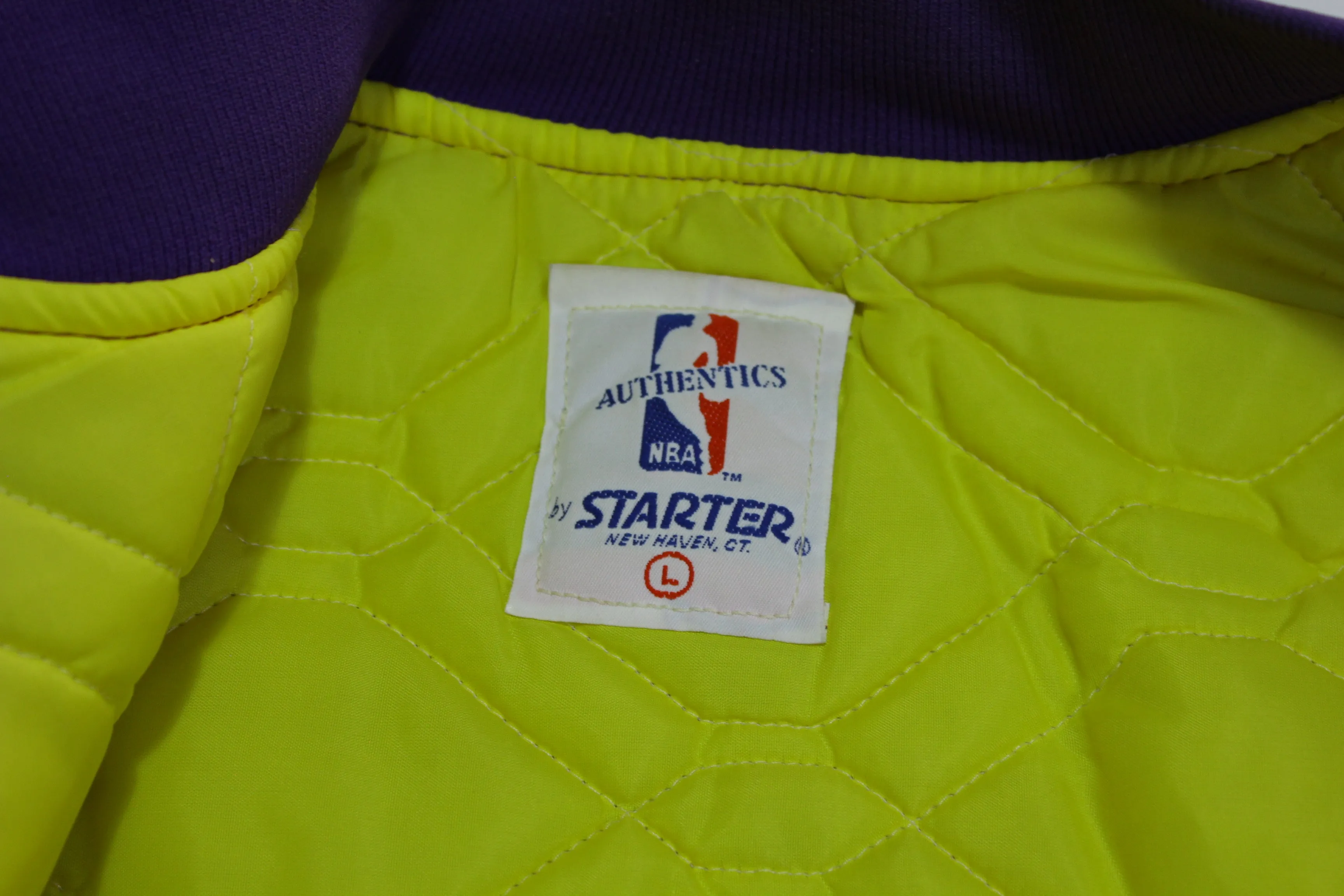 Los Angeles Lakers Vintage 80's Satin Starter Made in USA Quilt Lined NBA Jacket