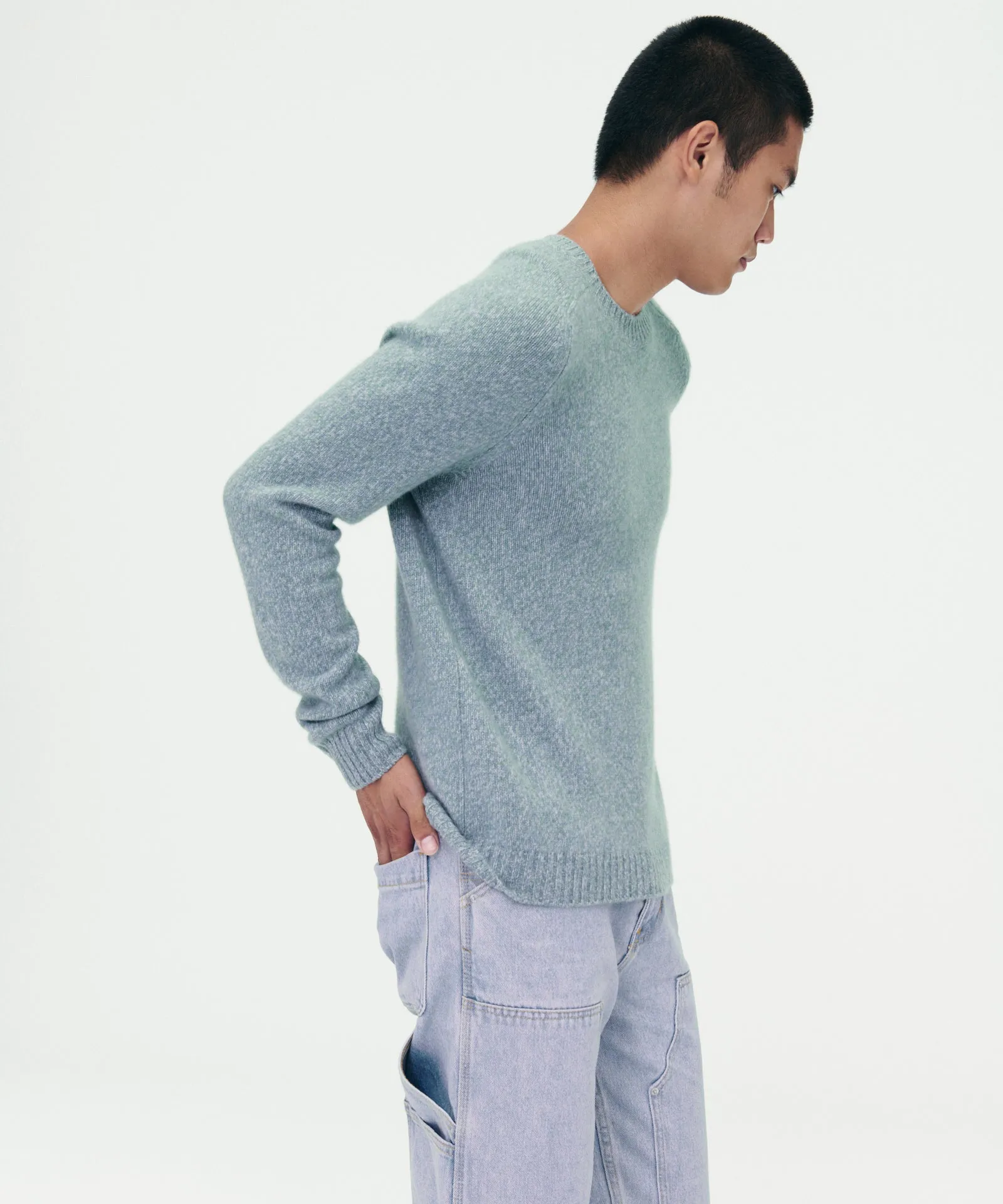 Marled Reclaimed Cashmere Crewneck Sweater