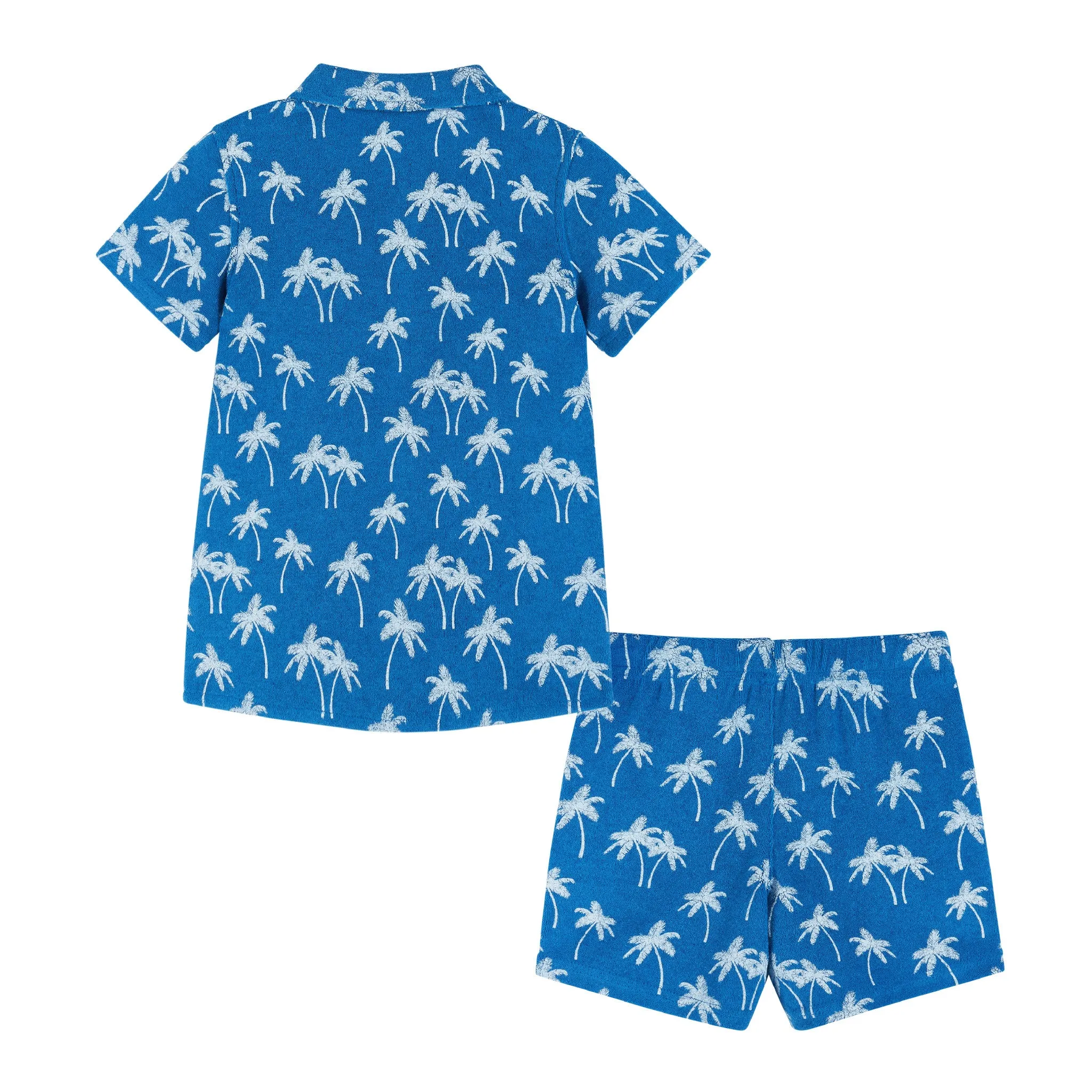 Matching Terry Set | Blue Palm Tree