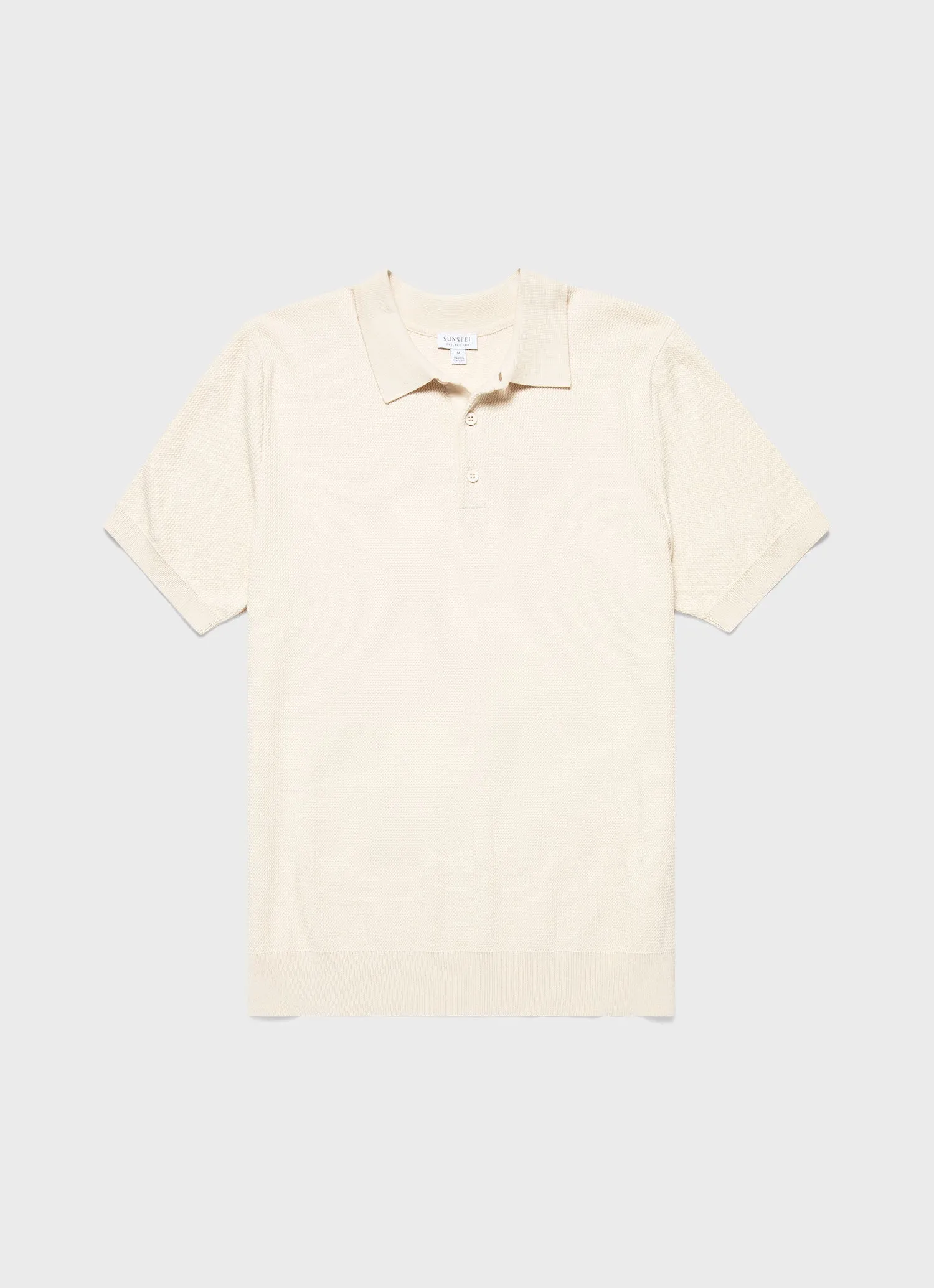 Men's Sunspel x MR PORTER Racked Stitch Polo Shirt in Ecru