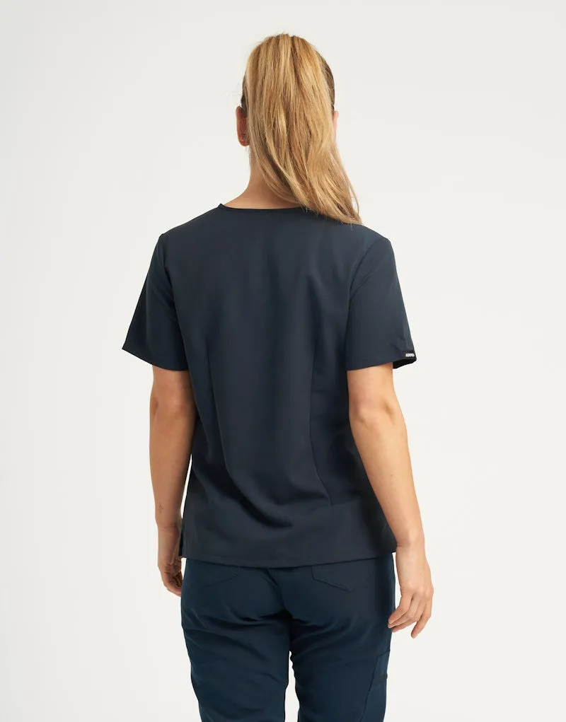 Midnight Navy One Pocket Top and Scrub Jogger Set