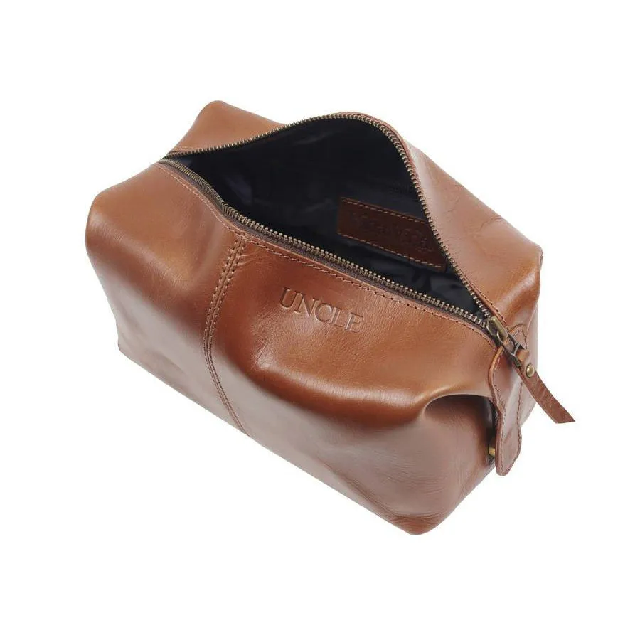 No.1 Dad Leather Wash Bag