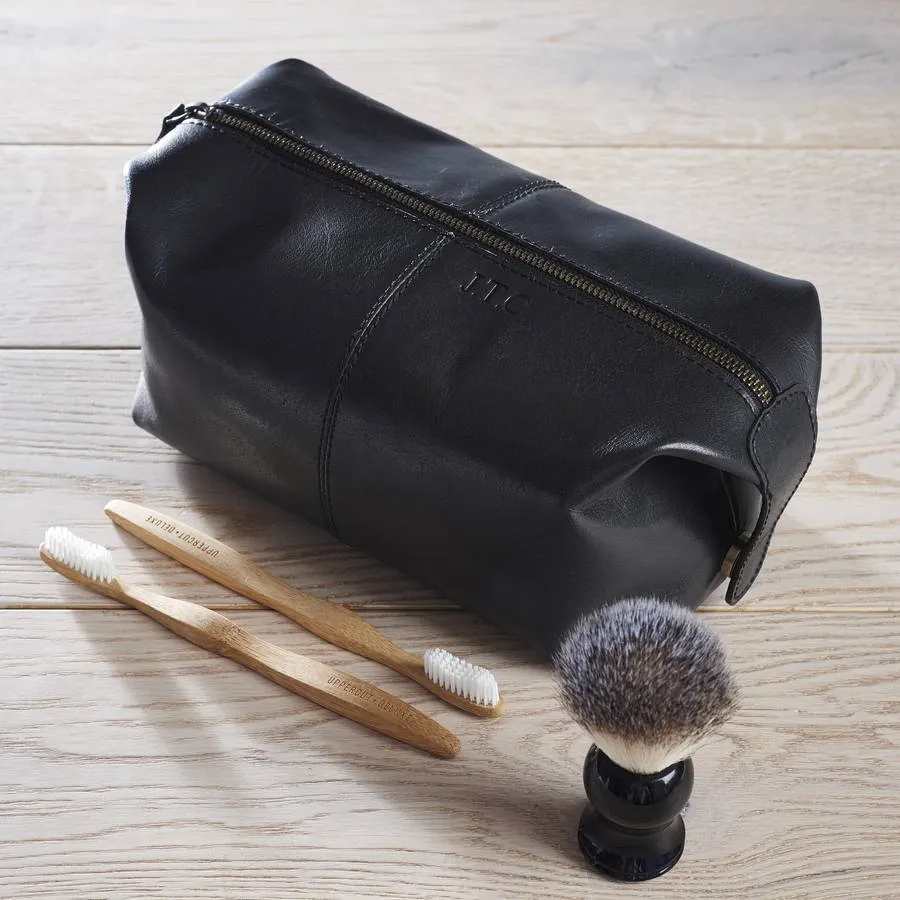 No.1 Dad Leather Wash Bag