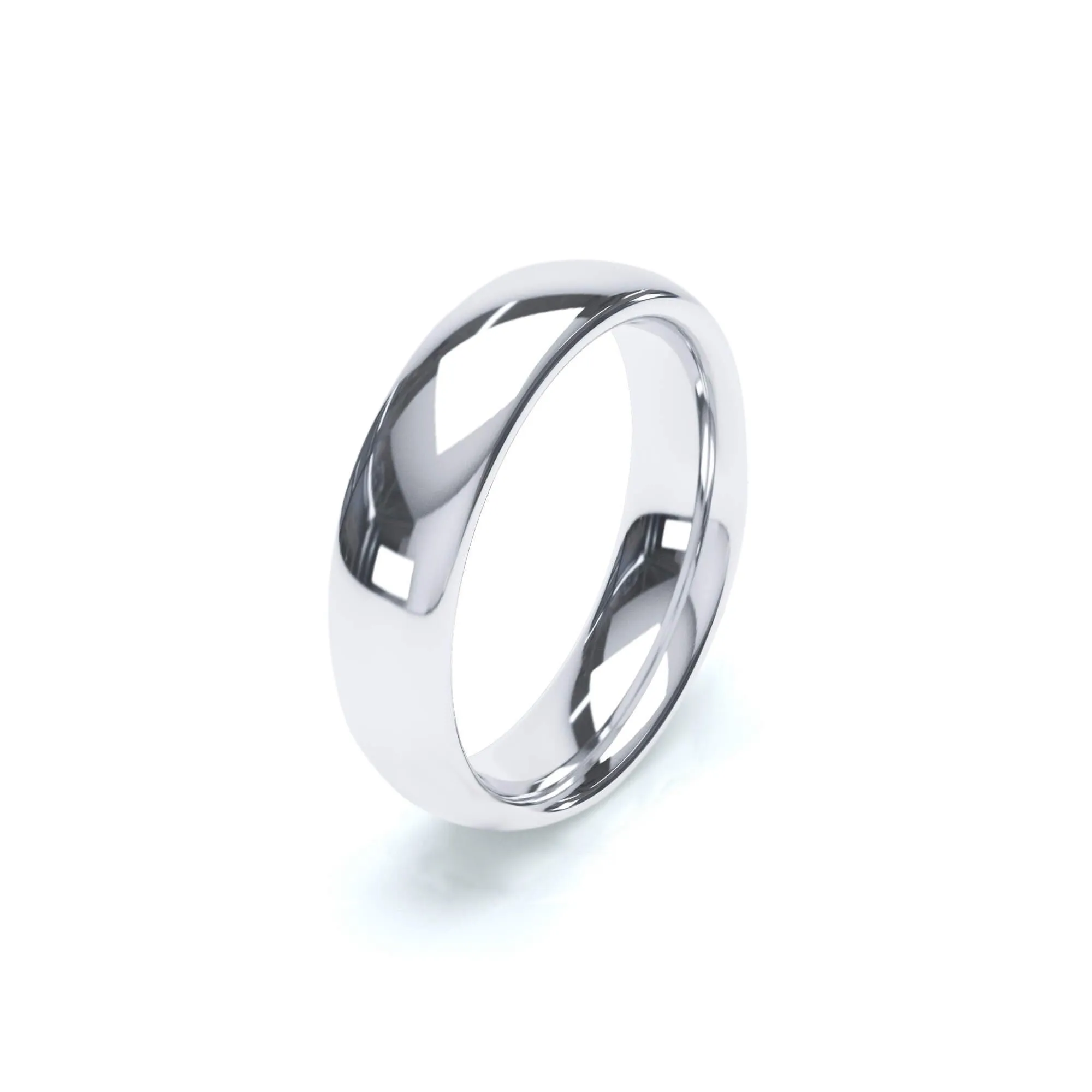 - Oval Profile Wedding Ring 18k White Gold