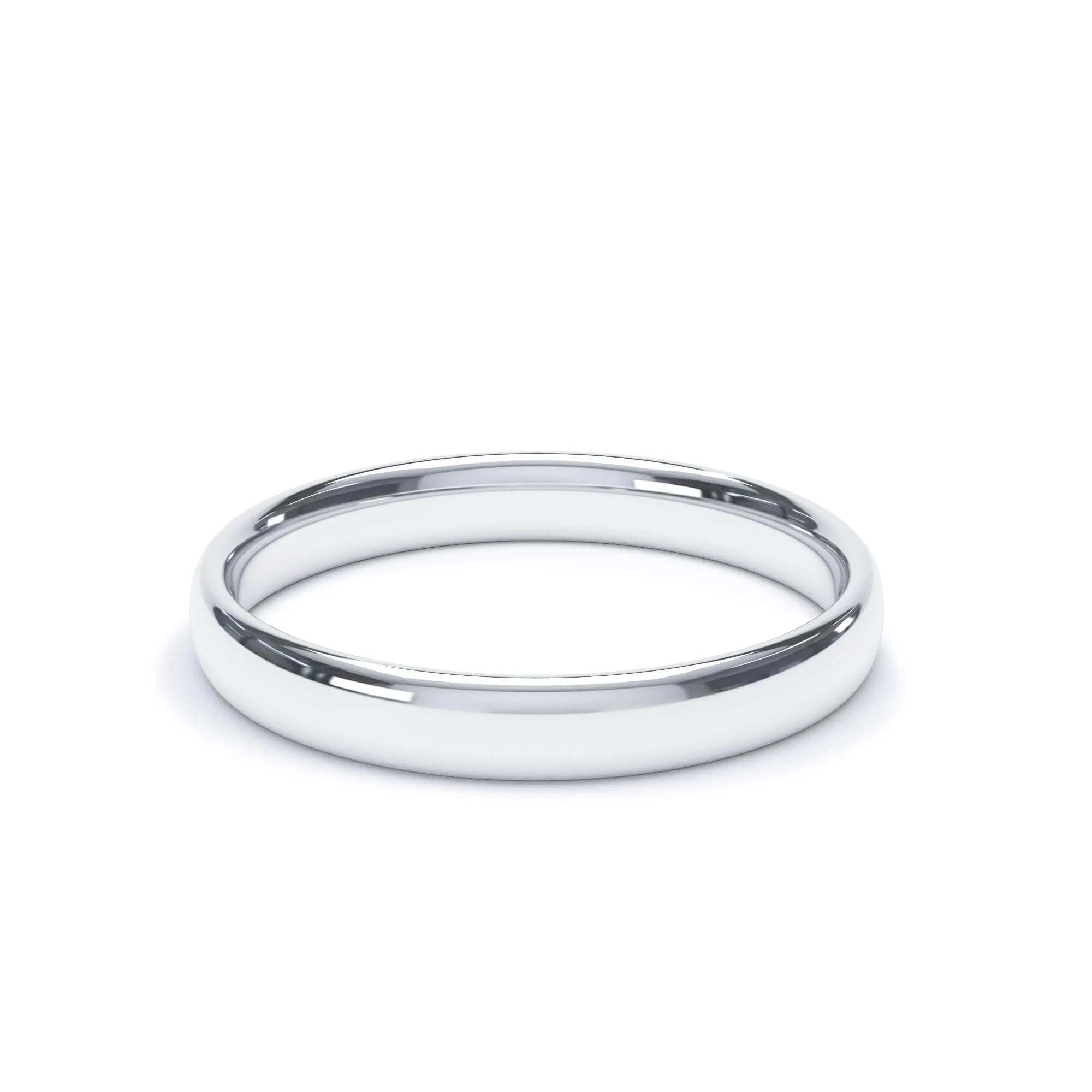 - Oval Profile Wedding Ring 18k White Gold