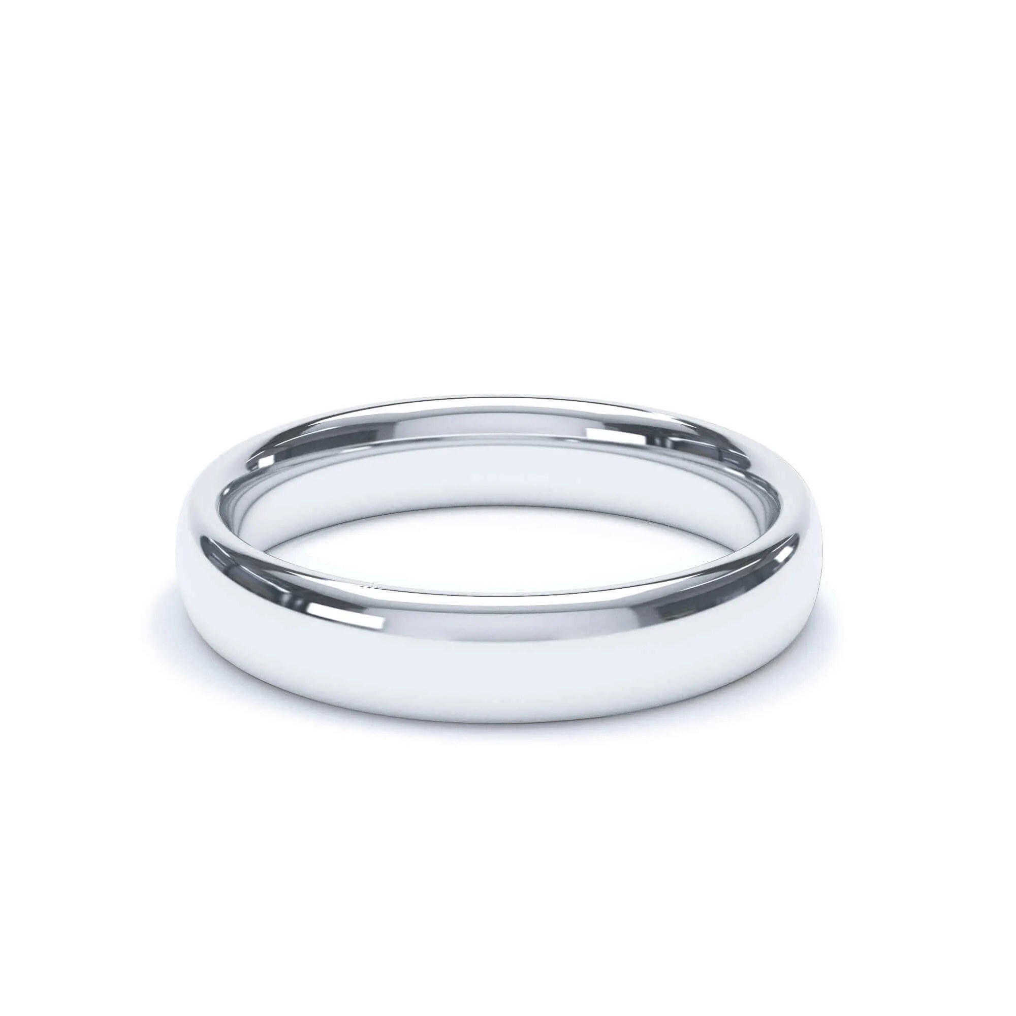 - Oval Profile Wedding Ring 18k White Gold